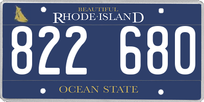 RI license plate 822680