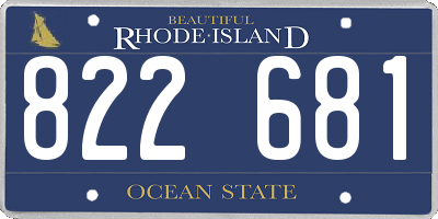 RI license plate 822681