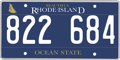 RI license plate 822684
