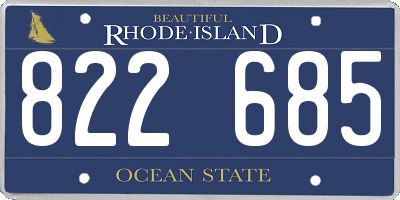 RI license plate 822685