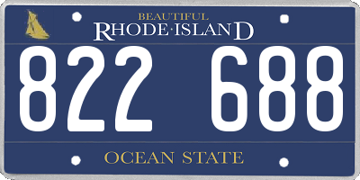 RI license plate 822688