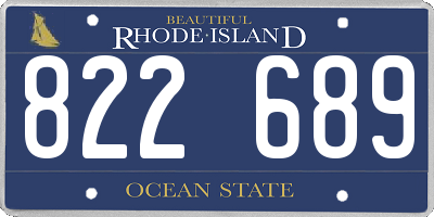 RI license plate 822689