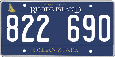 RI license plate 822690