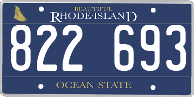 RI license plate 822693