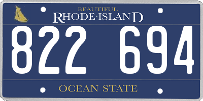 RI license plate 822694