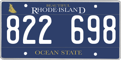 RI license plate 822698