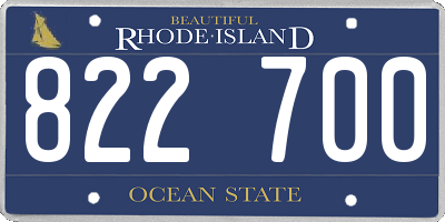 RI license plate 822700