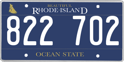 RI license plate 822702