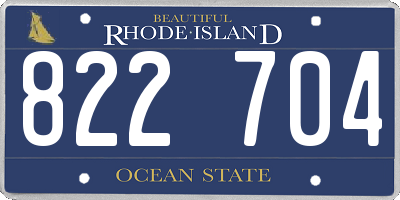 RI license plate 822704