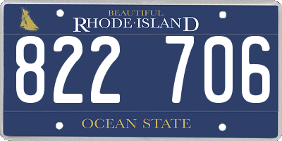 RI license plate 822706