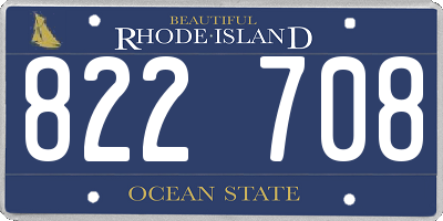 RI license plate 822708