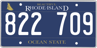 RI license plate 822709