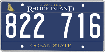 RI license plate 822716