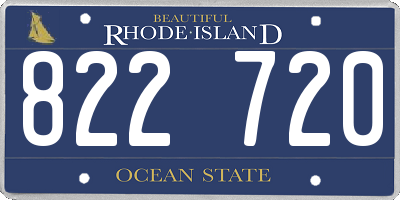 RI license plate 822720