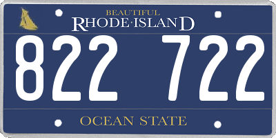 RI license plate 822722