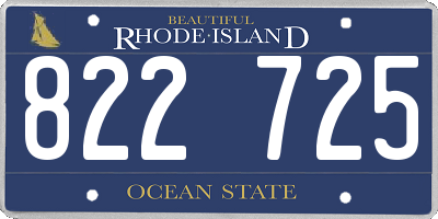 RI license plate 822725