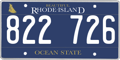 RI license plate 822726