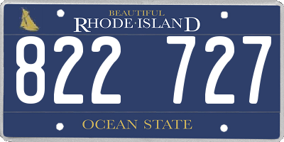 RI license plate 822727