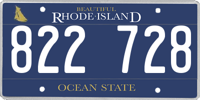 RI license plate 822728