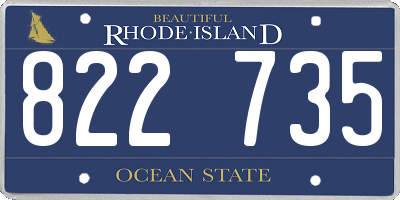 RI license plate 822735