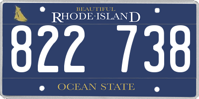 RI license plate 822738