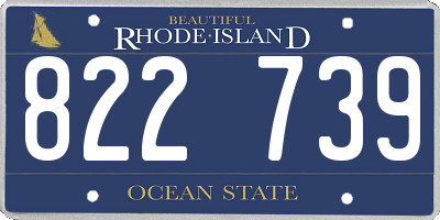 RI license plate 822739