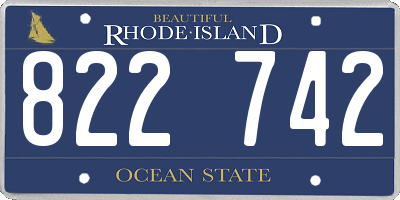 RI license plate 822742