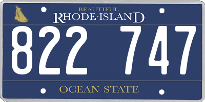 RI license plate 822747