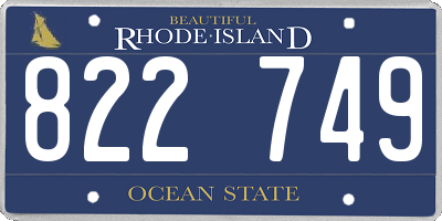 RI license plate 822749