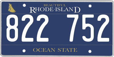 RI license plate 822752