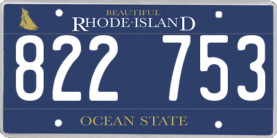 RI license plate 822753