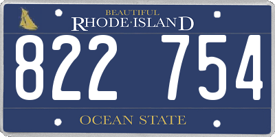 RI license plate 822754