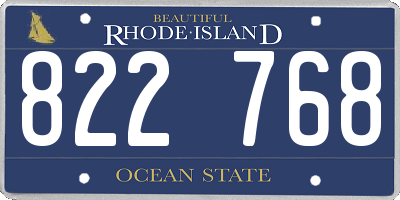 RI license plate 822768