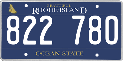 RI license plate 822780
