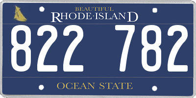 RI license plate 822782