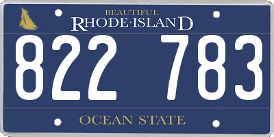 RI license plate 822783