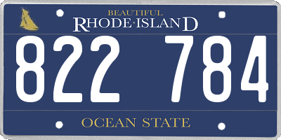RI license plate 822784