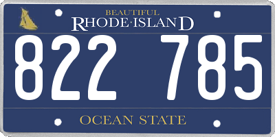 RI license plate 822785