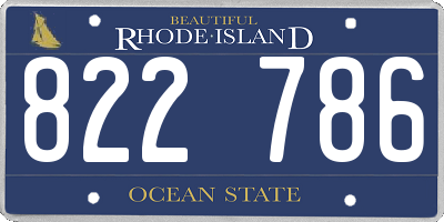 RI license plate 822786