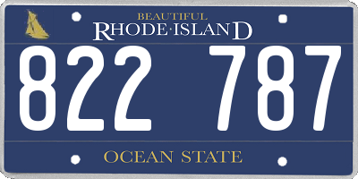RI license plate 822787