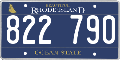 RI license plate 822790