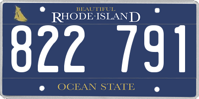 RI license plate 822791
