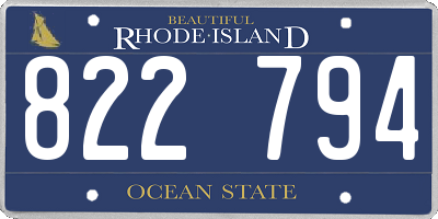 RI license plate 822794