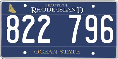 RI license plate 822796
