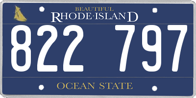 RI license plate 822797