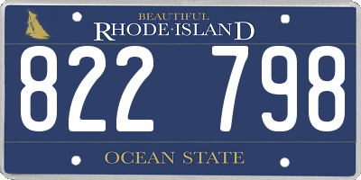 RI license plate 822798