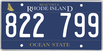 RI license plate 822799