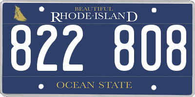 RI license plate 822808