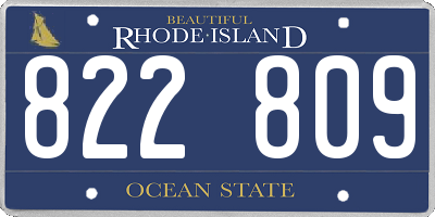 RI license plate 822809