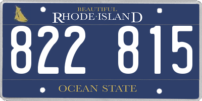 RI license plate 822815
